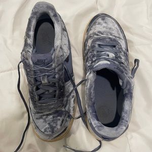 Blue velvet Air Force ones